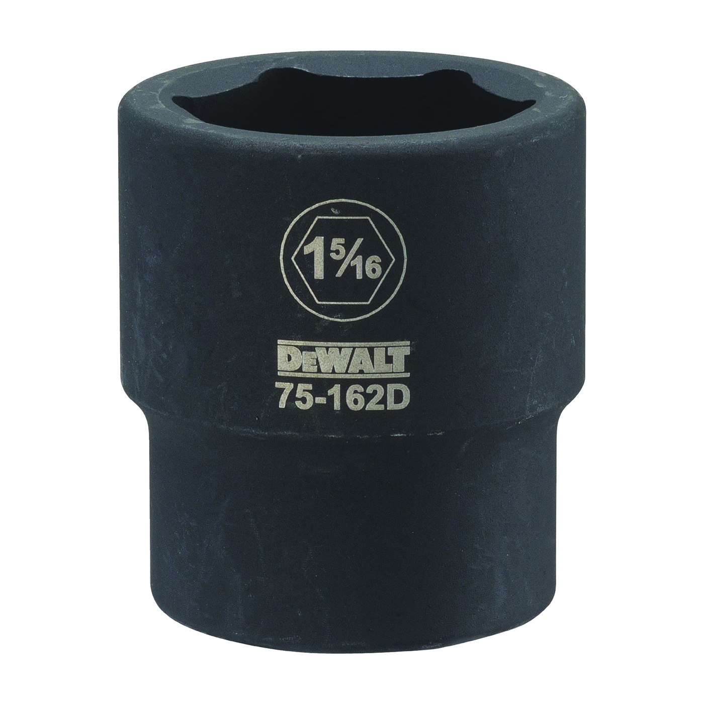 DWMT75162OSP Impact Socket, 1-5/16 in Socket, 3/4 in Drive, 6-Point, CR-440 Steel, Black Oxide