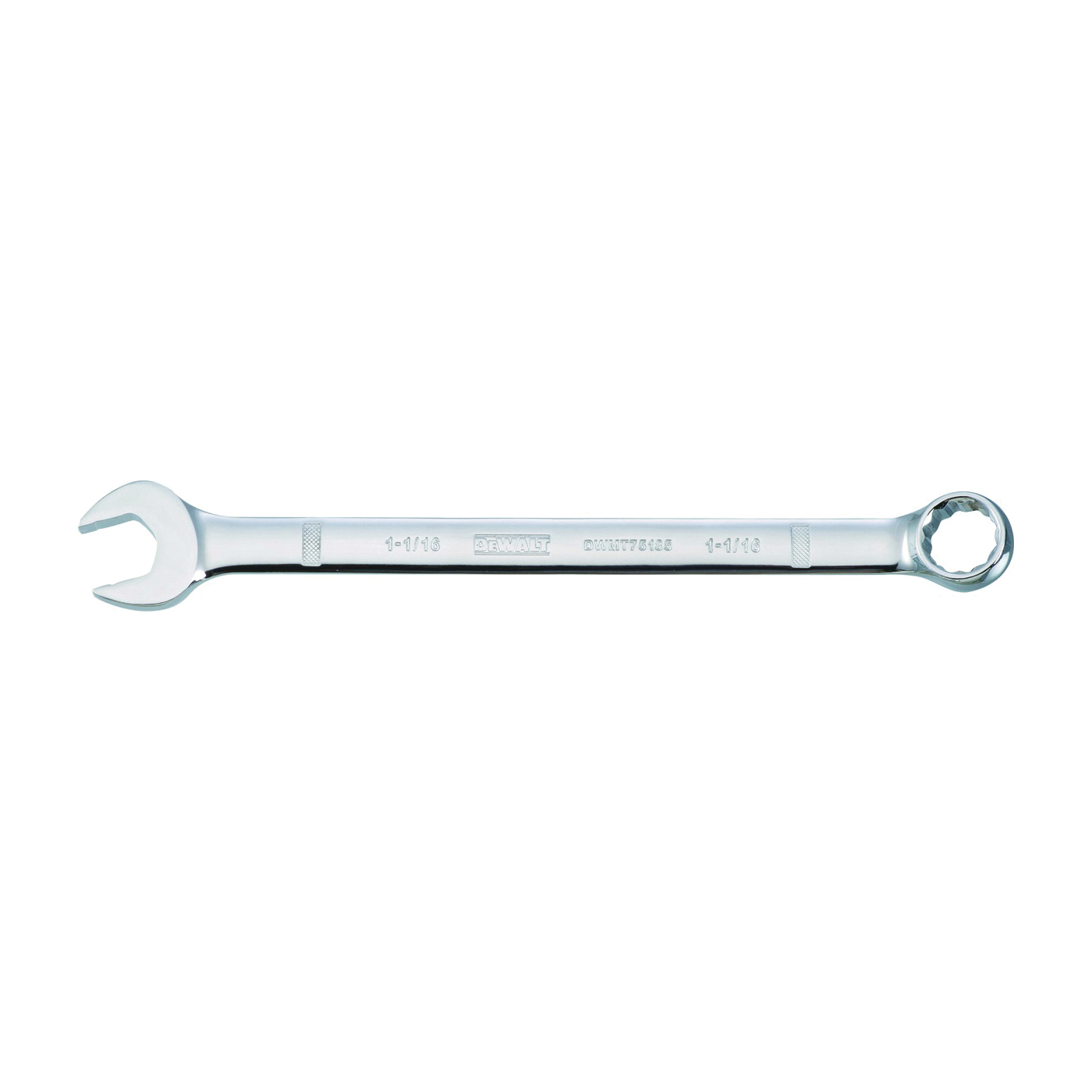 DWMT75185OSP Combination Wrench, SAE, 1-1/16 in Head, 14-3/4 in L, 12-Point, Steel, Chrome-Plated