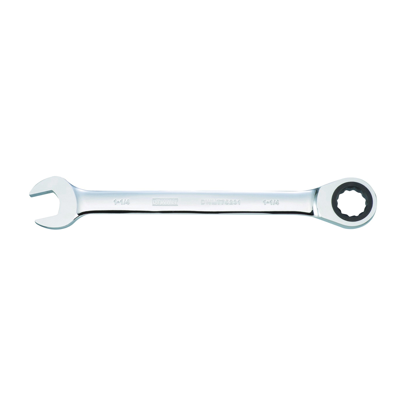 DWMT75231OSP Combination Wrench, SAE, 1-1/4 in Head, 16-23/32 in L, 12-Point, Steel, Chrome-Plated