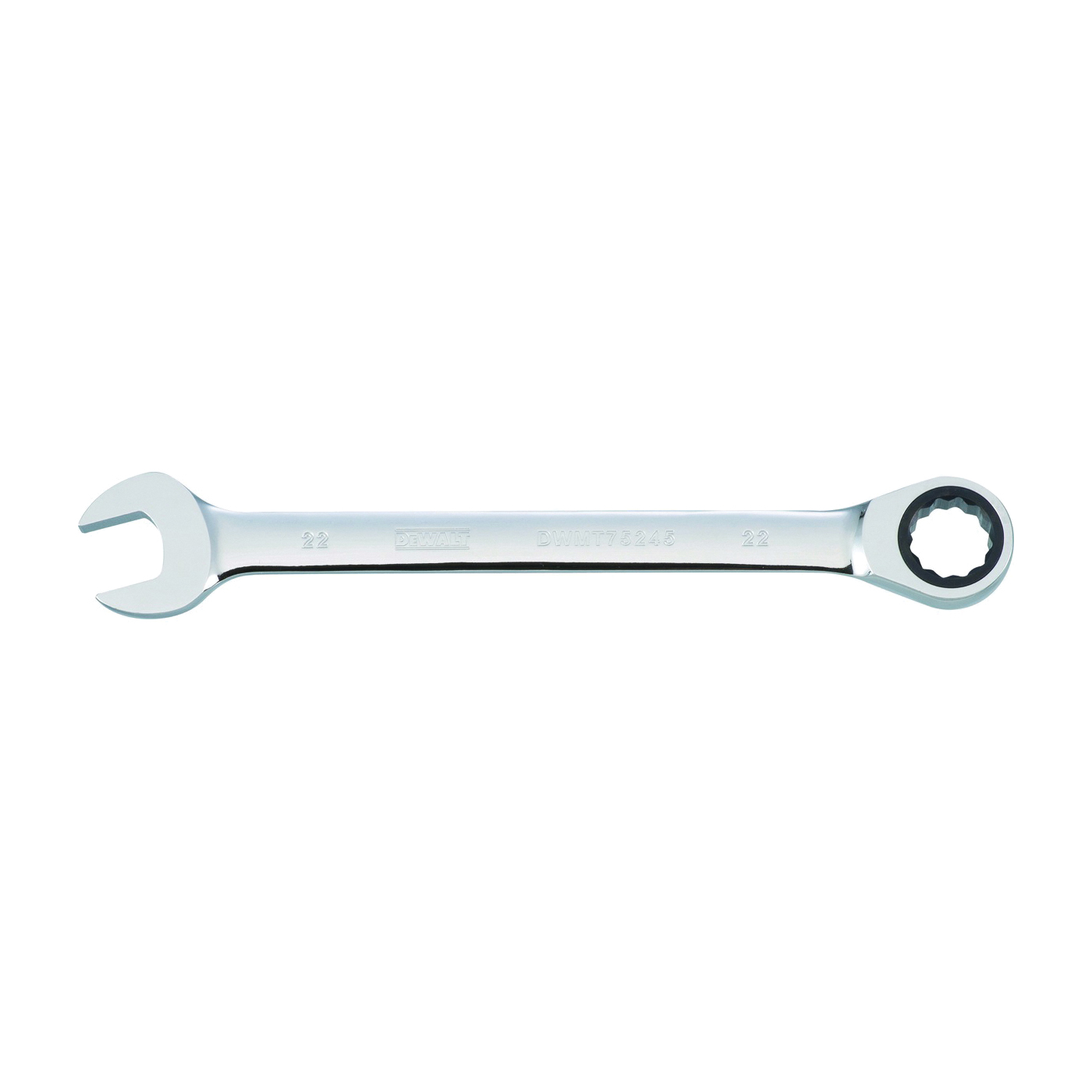 DWMT75245OSP Combination Wrench, Metric, 22 mm Head, 11-7/32 in L, 12-Point, Steel, Chrome-Plated
