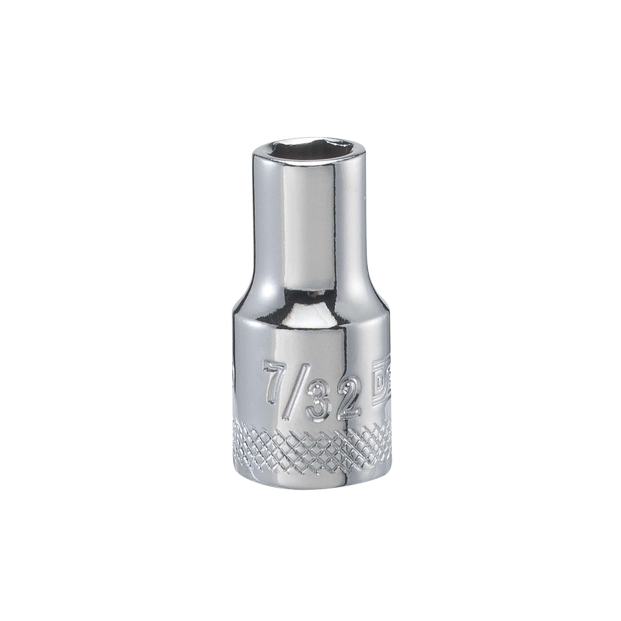 DWMT86023OSP Drive Hand Socket, 7/32 in Socket, 1/4 in Drive, 6-Point, Steel, Polished Chrome Vanadium