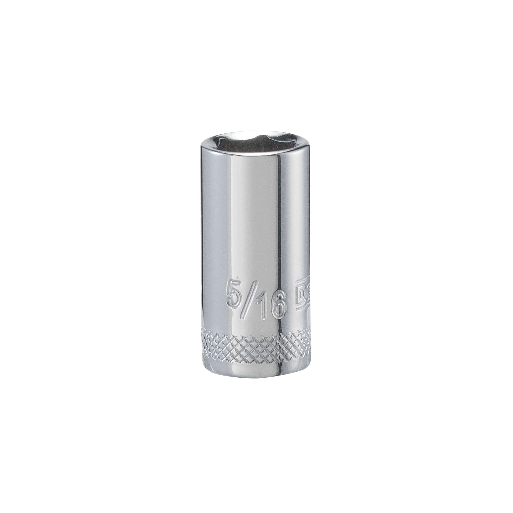 DWMT86026OSP Drive Hand Socket, 5/16 in Socket, 1/4 in Drive, 6-Point, Steel, Polished Chrome Vanadium