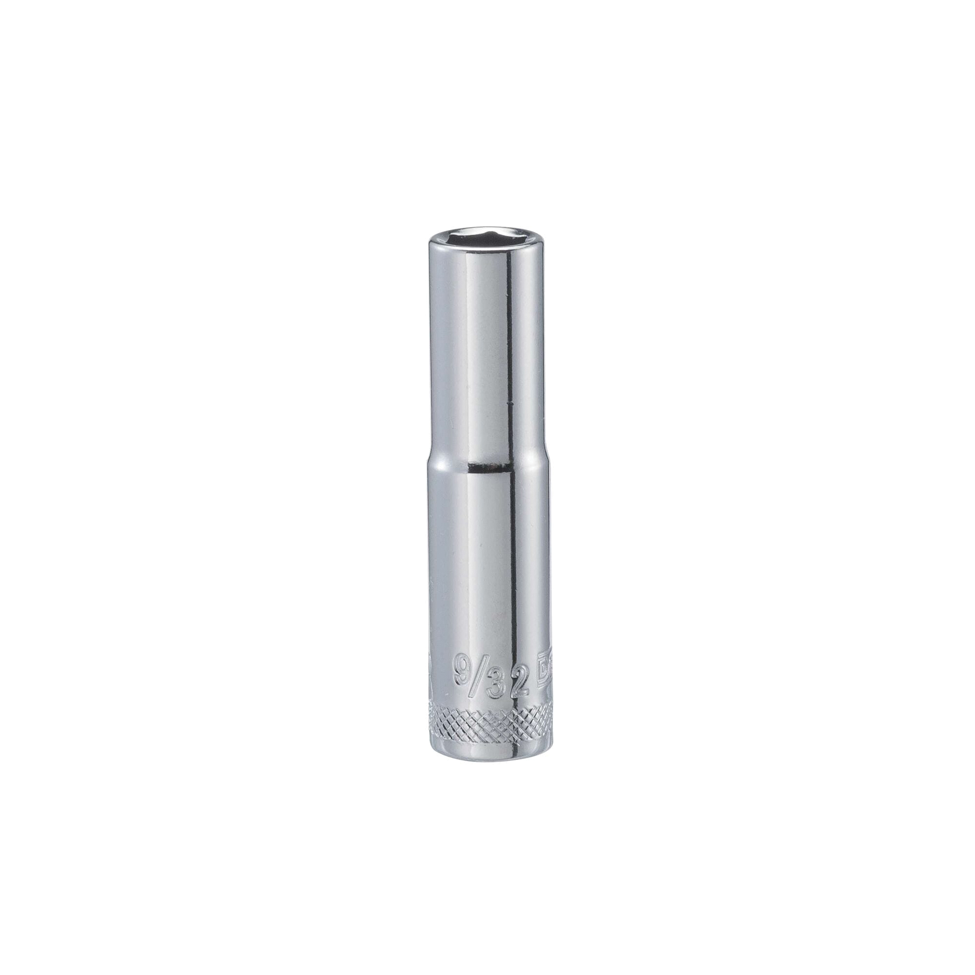 DWMT86044OSP Drive Hand Socket, 9/32 in Socket, 1/4 in Drive, 6-Point, Steel, Polished Chrome Vanadium