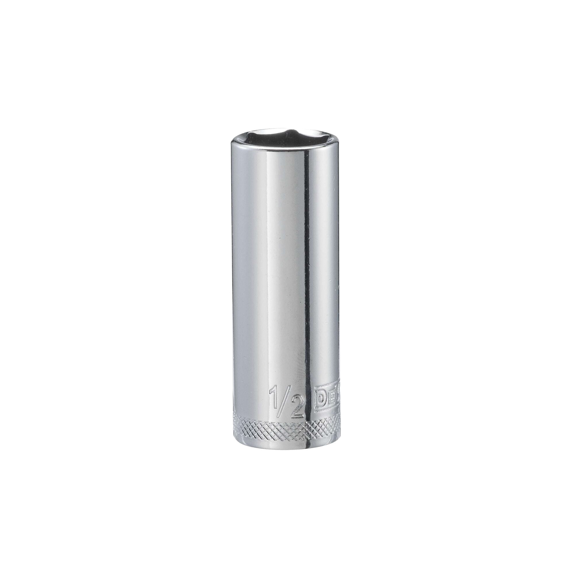 DWMT86049OSP Drive Hand Socket, 1/2 in Socket, 1/4 in Drive, 6-Point, Steel, Polished Chrome Vanadium