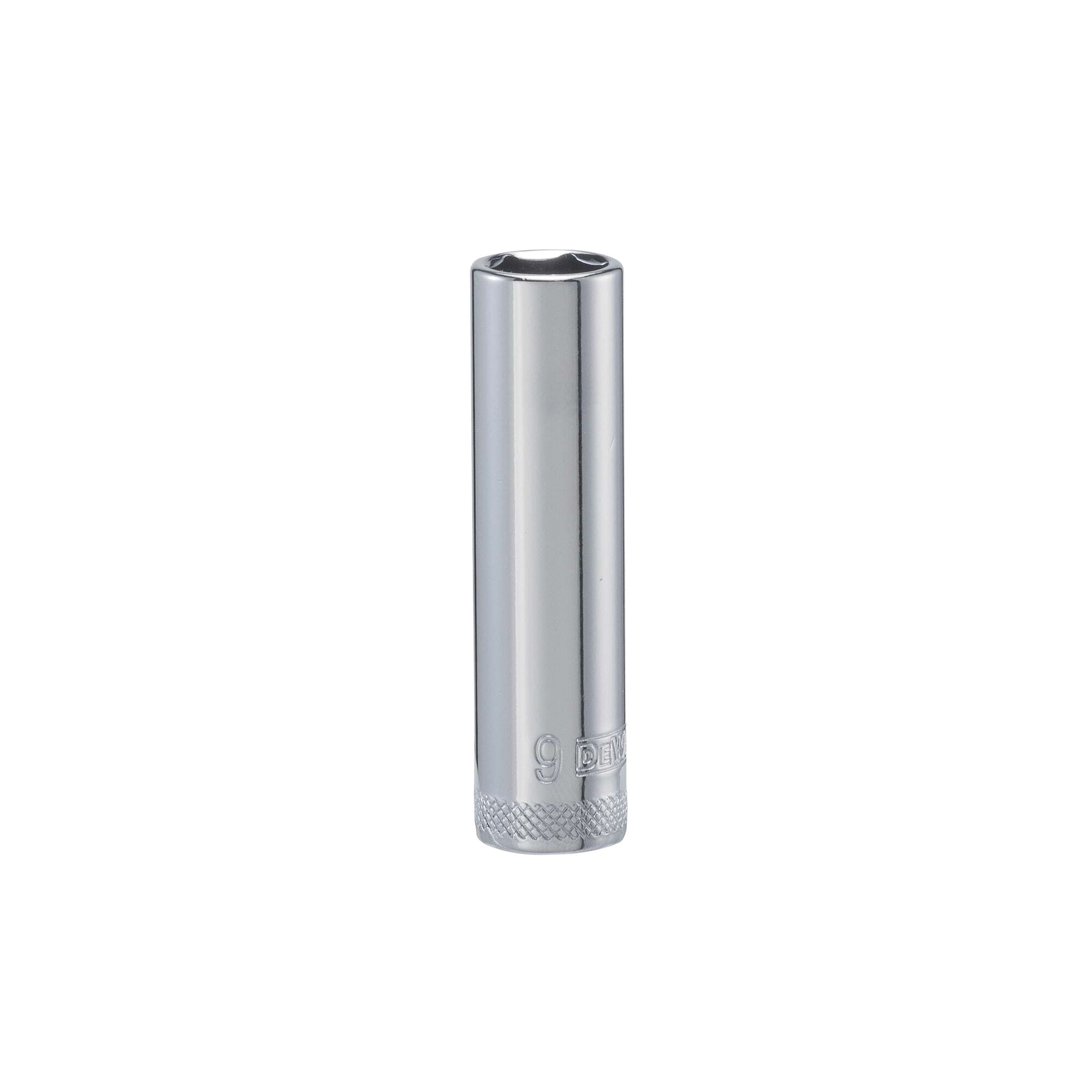 DWMT86097OSP Drive Hand Socket, 9 mm Socket, 1/4 in Drive, 6-Point, Steel, Polished Chrome Vanadium