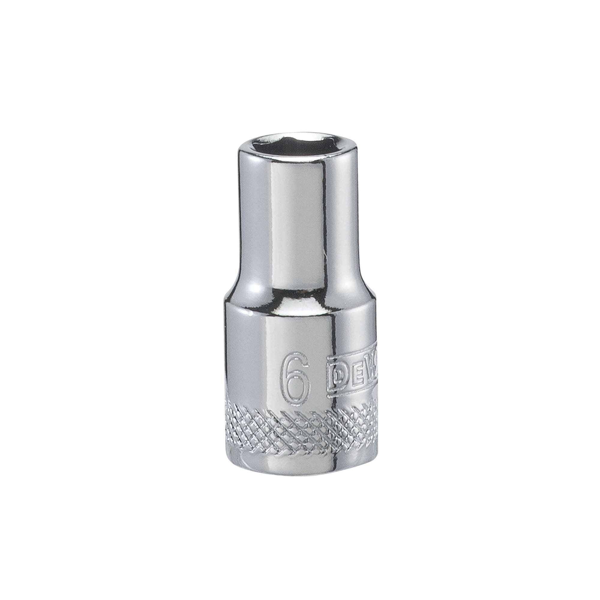 DWMT86103OSP Drive Hand Socket, 6 mm Socket, 1/4 in Drive, 6-Point, Steel, Polished Chrome Vanadium