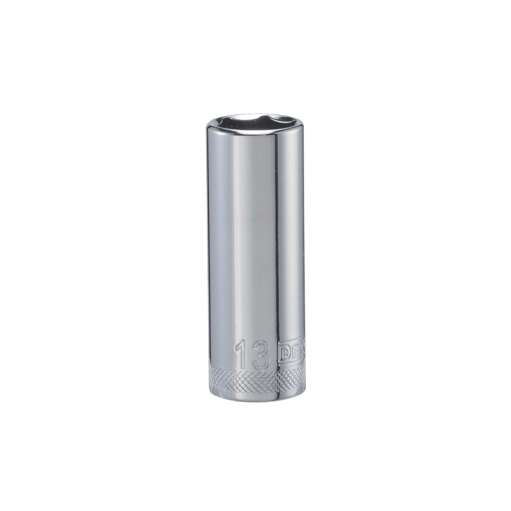 DWMT86116OSP Drive Hand Socket, 13 mm Socket, 1/4 in Drive, 6-Point, Steel, Polished Chrome Vanadium