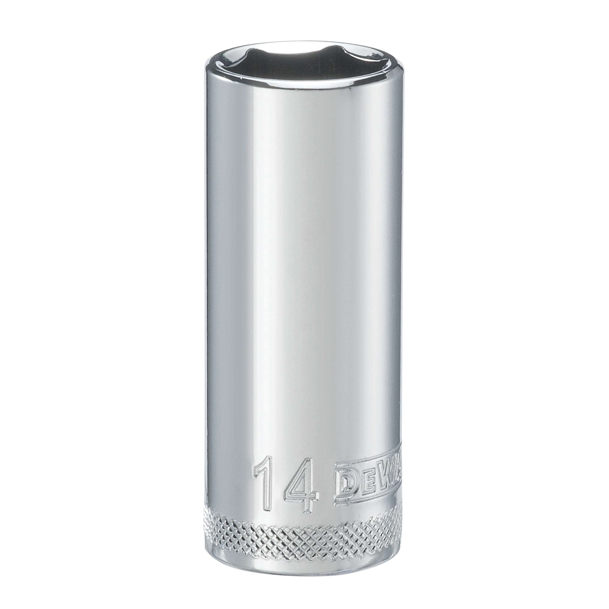 DWMT86289OSP Drive Hand Socket, 14 mm Socket, 1/4 in Drive, 6-Point, Steel, Polished Chrome Vanadium