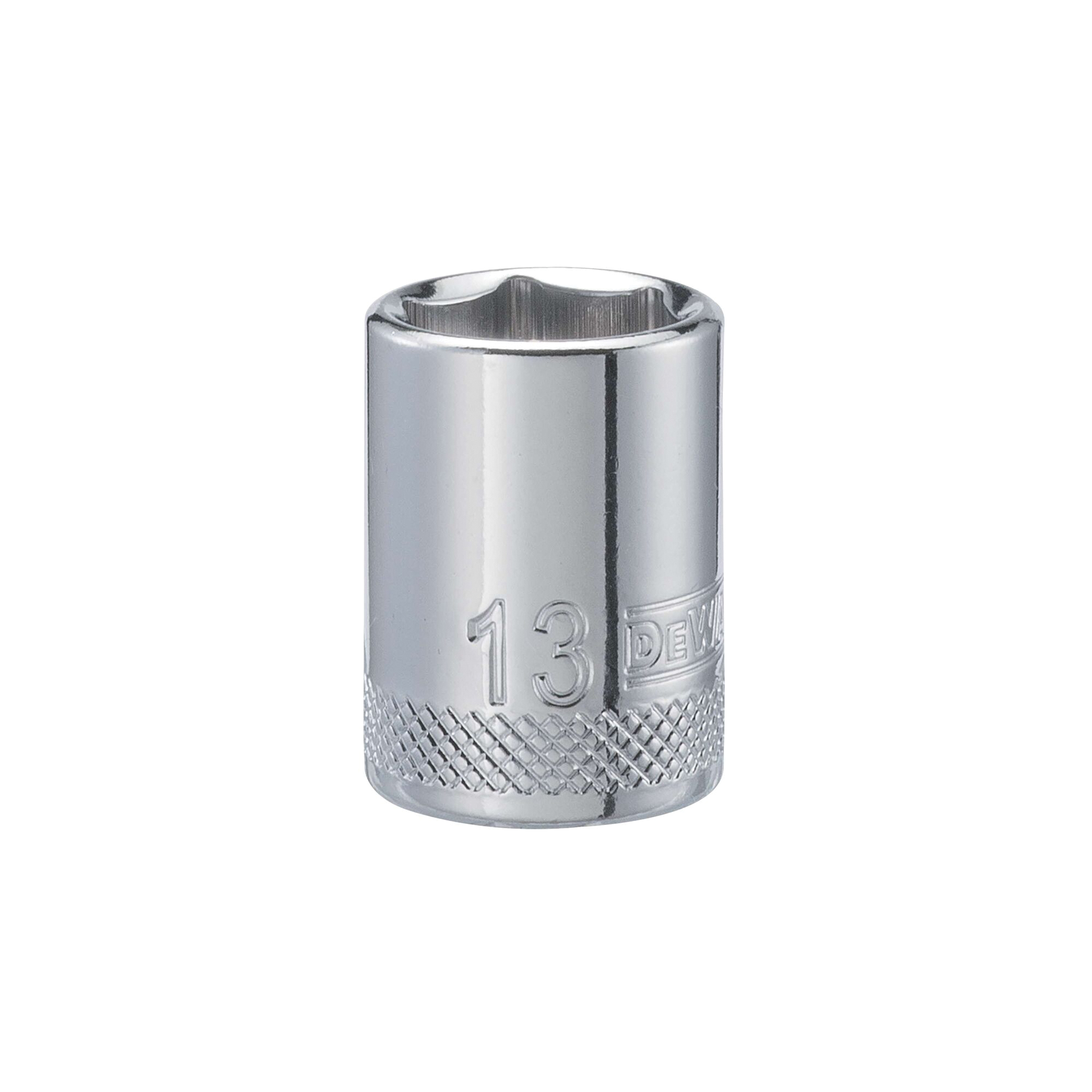 DWMT86308OSP Drive Hand Socket, 13 mm Socket, 3/8 in Drive, 6-Point, Steel, Polished Chrome Vanadium