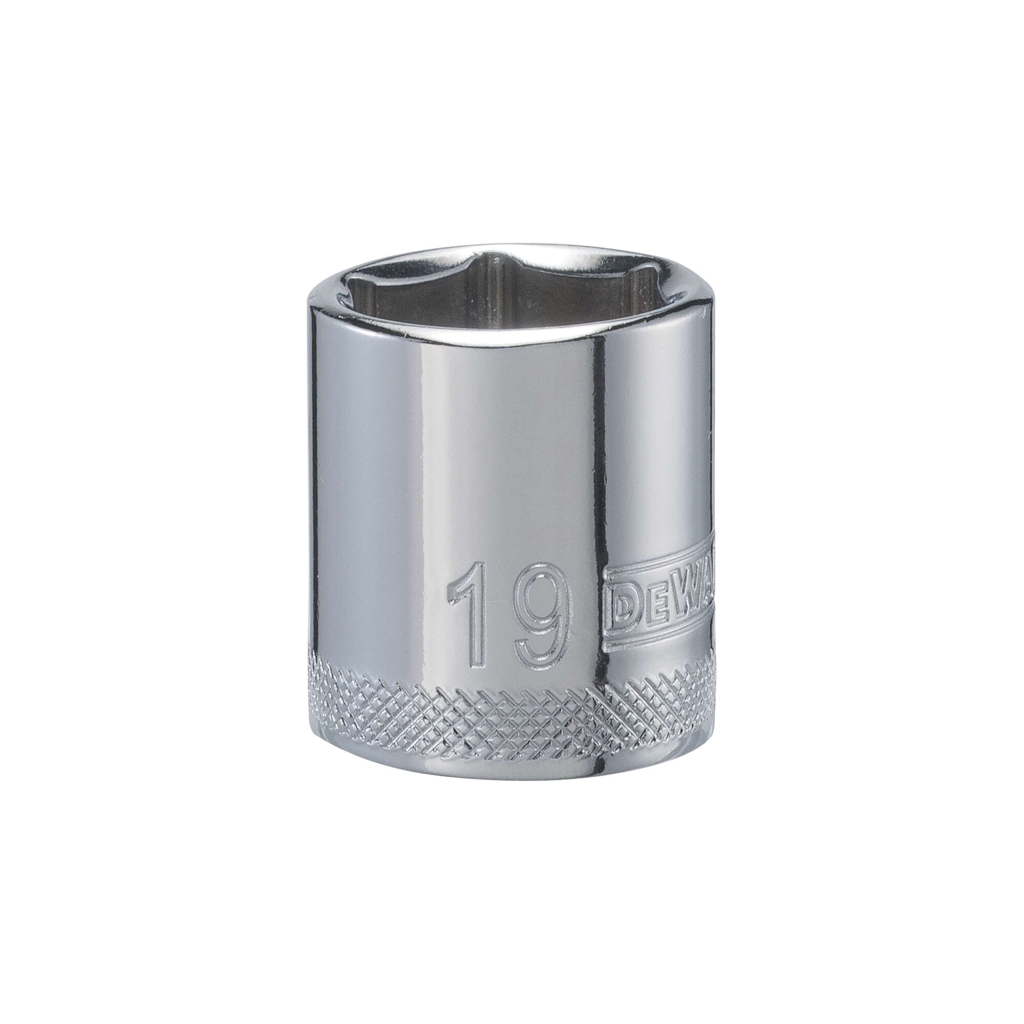 DWMT86314OSP Drive Hand Socket, 19 mm Socket, 3/8 in Drive, 6-Point, Steel, Polished Chrome Vanadium