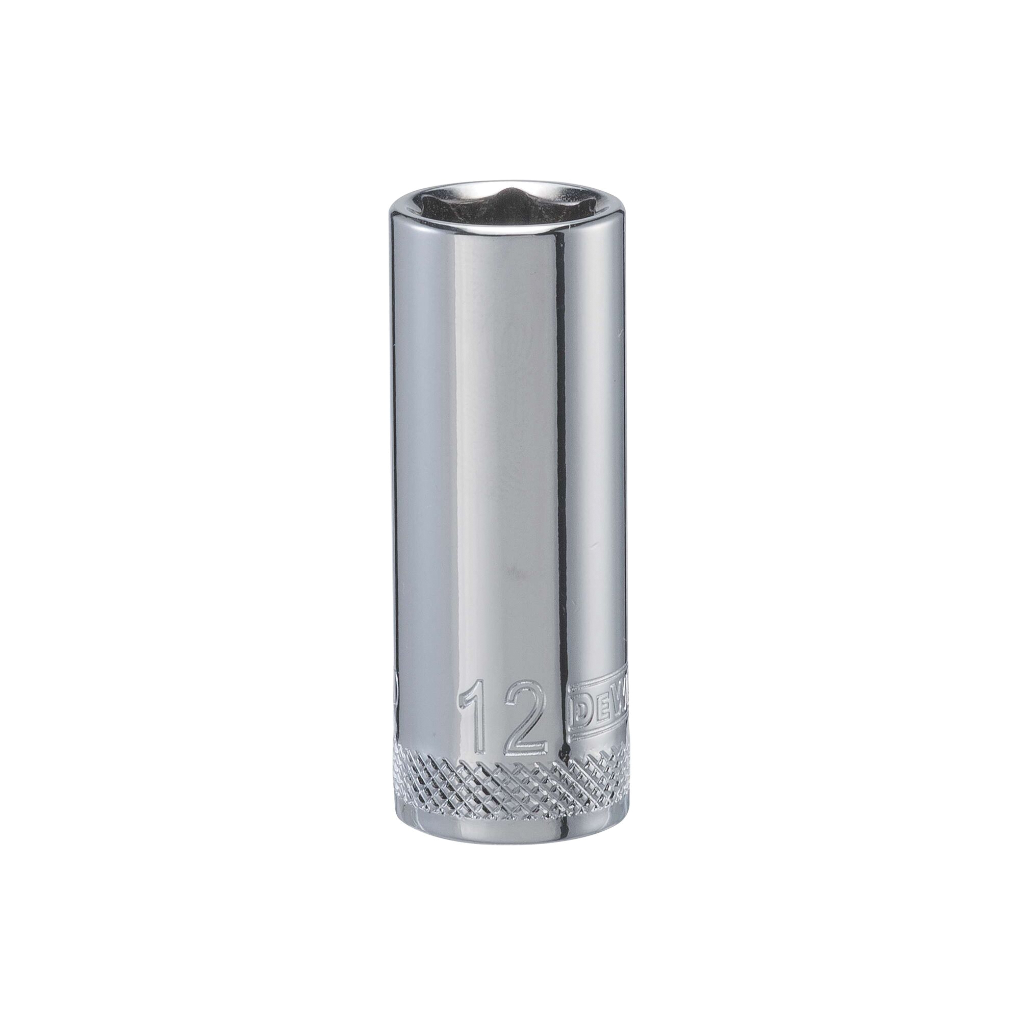 DWMT86324OSP Drive Hand Socket, 12 mm Socket, 3/8 in Drive, 6-Point, Steel, Polished Chrome Vanadium