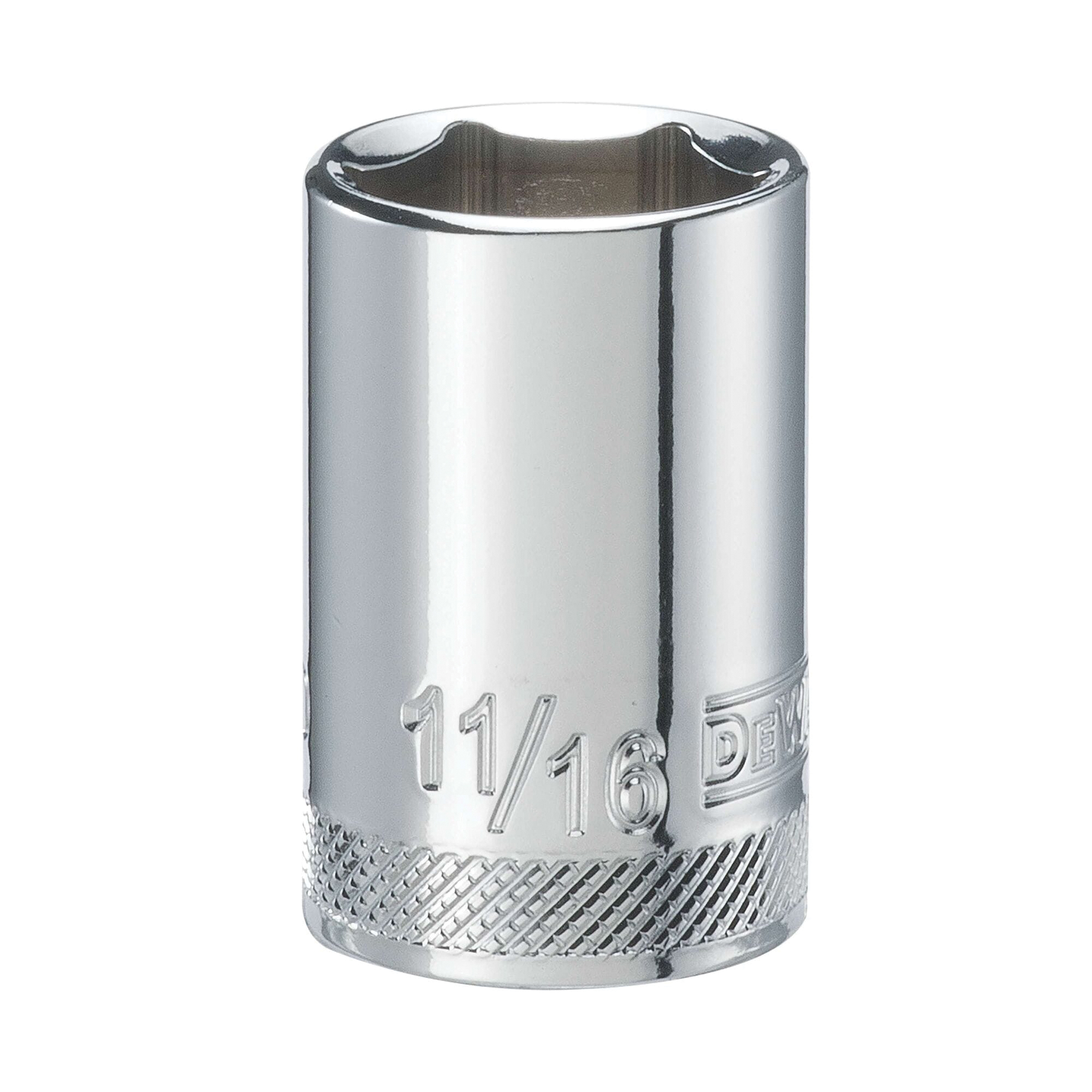 DWMT86448OSP Drive Hand Socket, 11/16 in Socket, 1/2 in Drive, 6-Point, Steel, Polished Chrome Vanadium