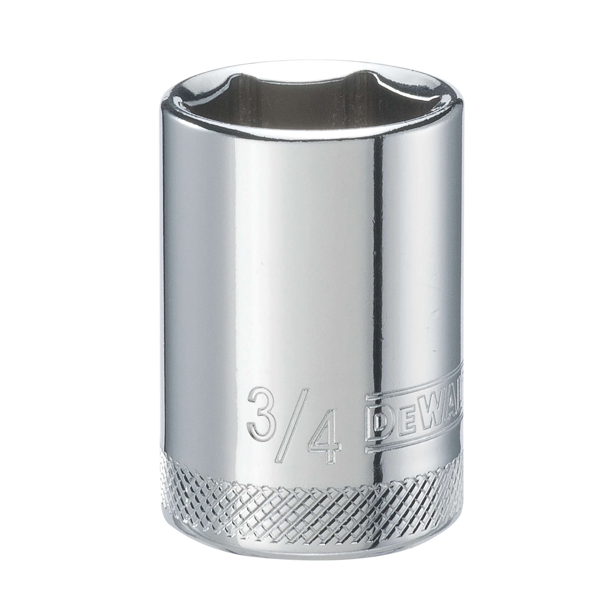 DWMT86449OSP Drive Hand Socket, 3/4 in Socket, 1/2 in Drive, 6-Point, Steel, Polished Chrome Vanadium