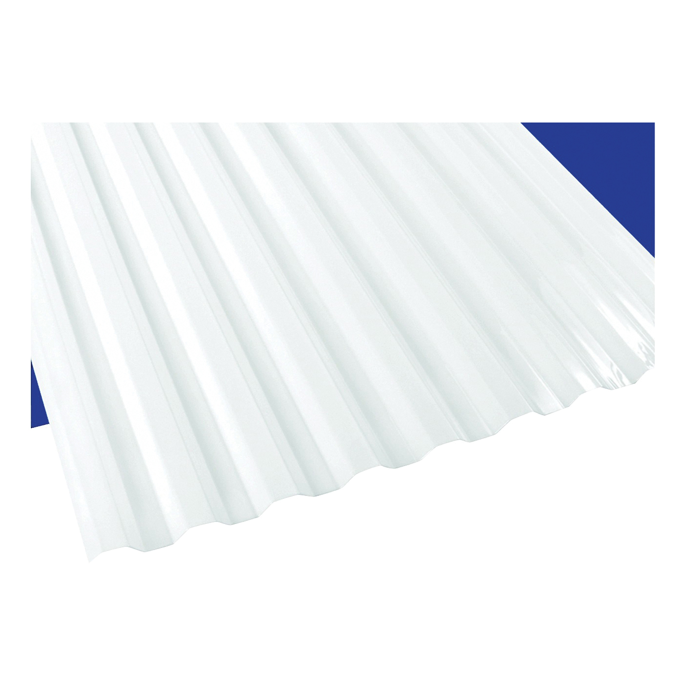 101890 Corrugated Panel, 8 ft L, 26 in W, Greca 76 Profile, 0.032 in Thick Material, Polycarbonate, Opal White