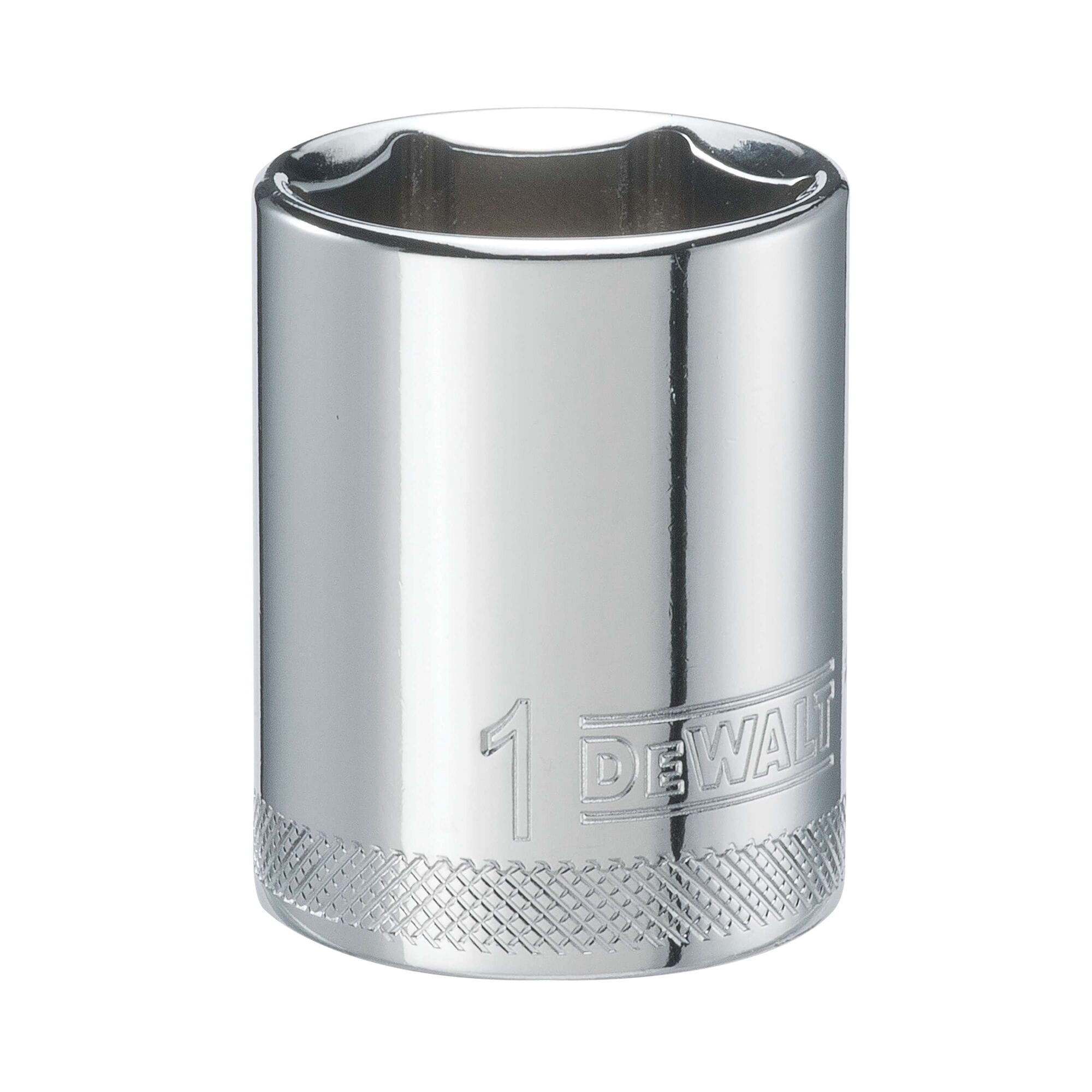 DWMT86455OSP Drive Hand Socket, 1 in Socket, 1/2 in Drive, 6-Point, Steel, Polished Chrome Vanadium