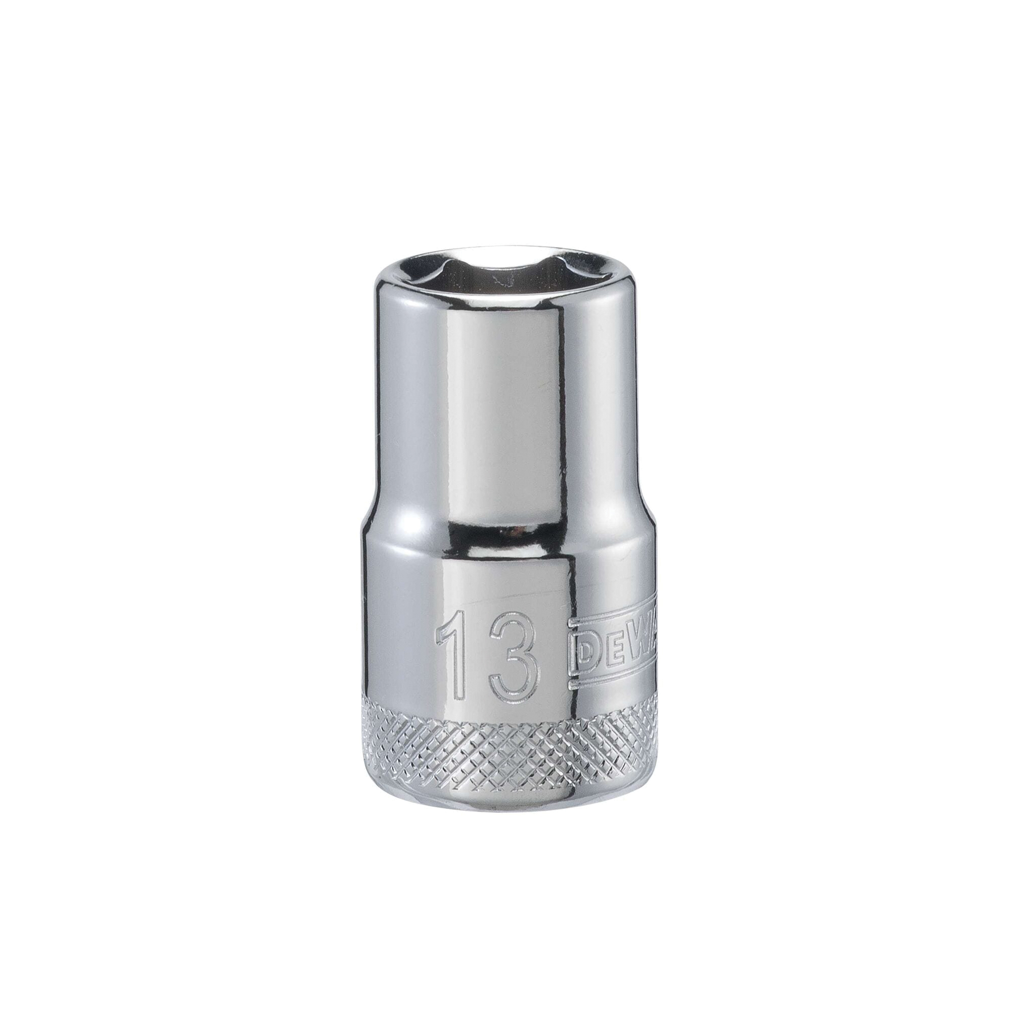 DWMT86513OSP Drive Hand Socket, 13 mm Socket, 1/2 in Drive, 6-Point, Steel, Polished Chrome Vanadium