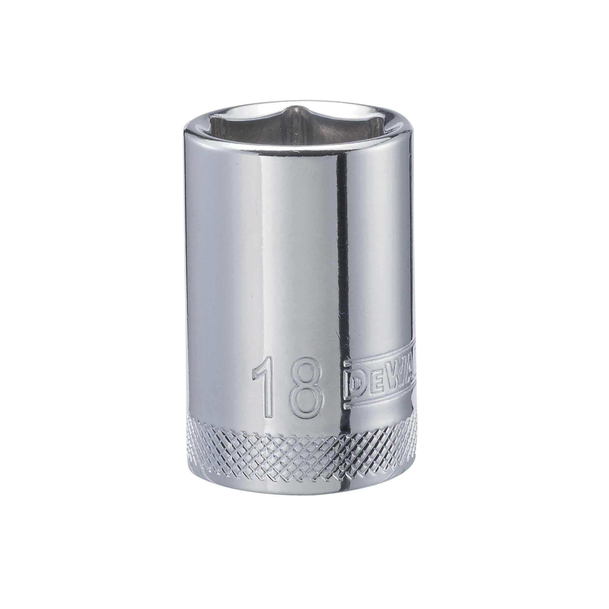 DWMT86518OSP Drive Hand Socket, 18 mm Socket, 1/2 in Drive, 6-Point, Steel, Polished Chrome Vanadium
