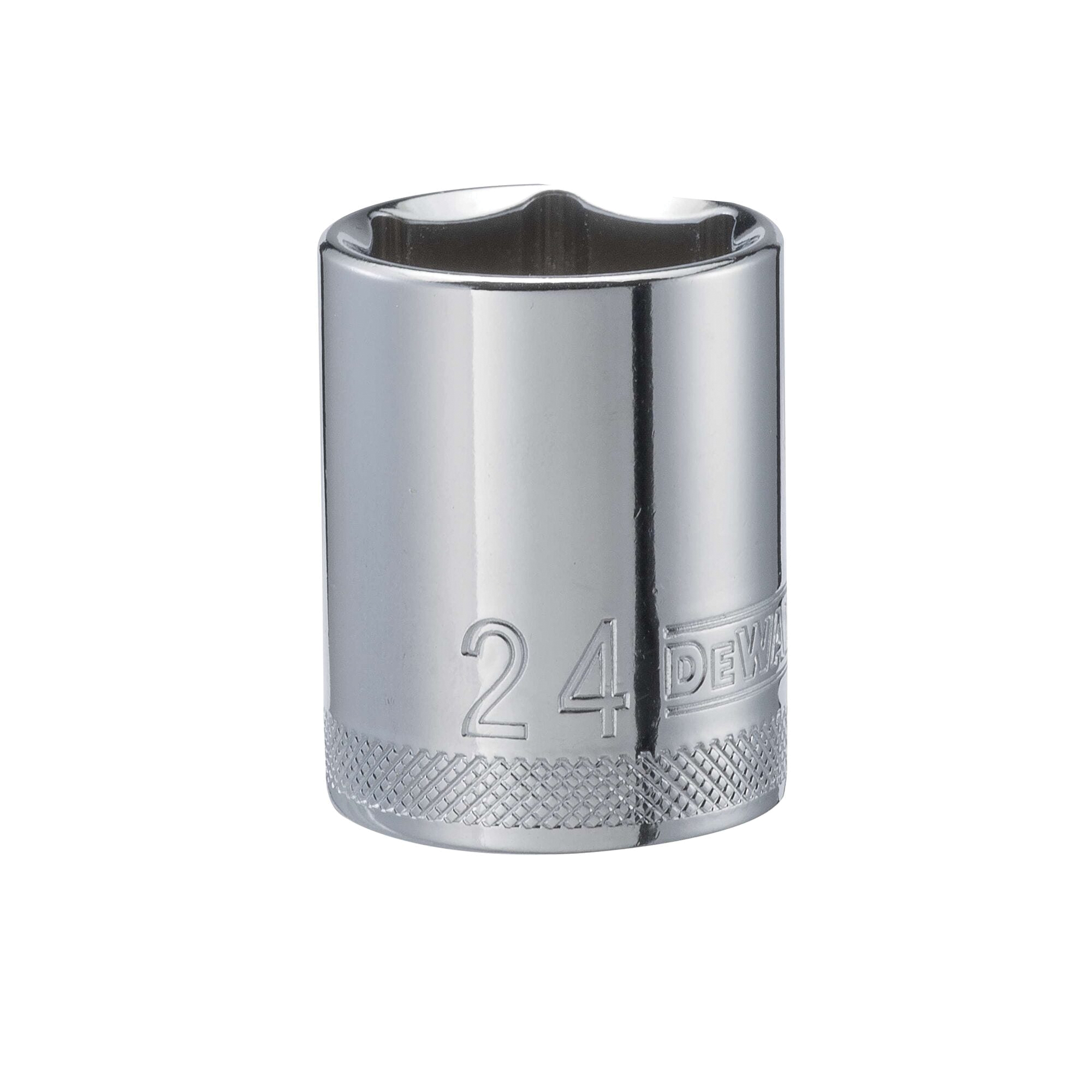 DWMT86524OSP Drive Hand Socket, 24 mm Socket, 1/2 in Drive, 6-Point, Steel, Polished Chrome Vanadium