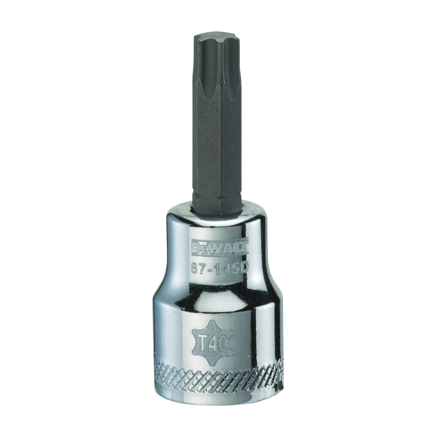 DWMT87145OSP Torx Bit Socket, T40 Tip, 3/8 in Drive, Polished Chrome