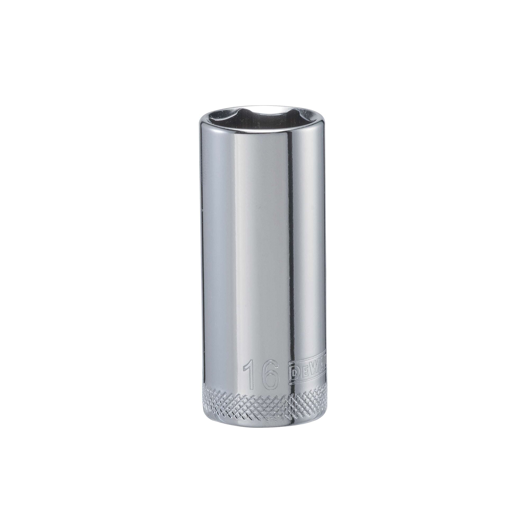 DWMT88825OSP Drive Hand Socket, 16 mm Socket, 3/8 in Drive, 6-Point, Steel, Polished Chrome Vanadium