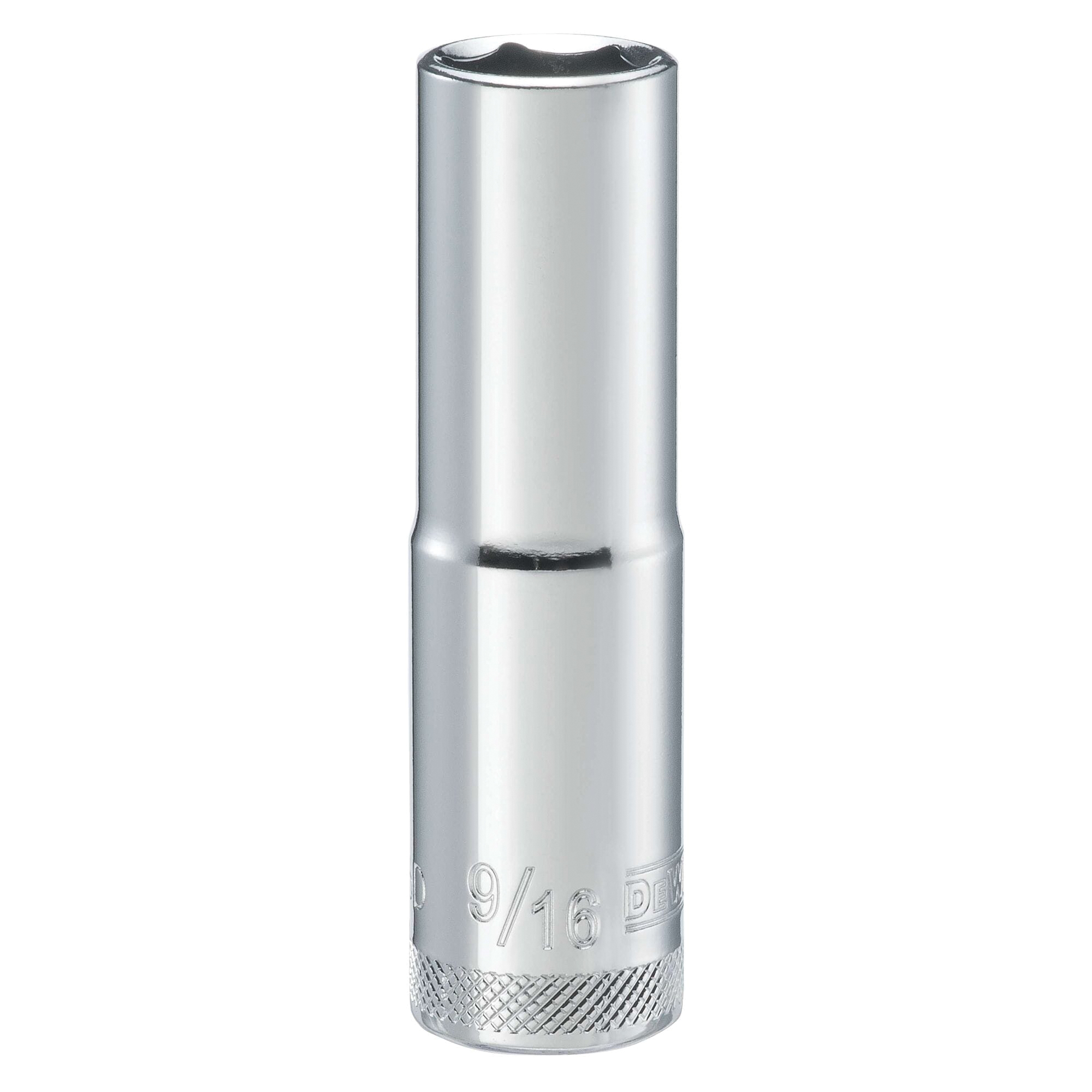 DWMT88946OSP Drive Hand Socket, 9/16 in Socket, 1/2 in Drive, 6-Point, Steel, Polished Chrome Vanadium