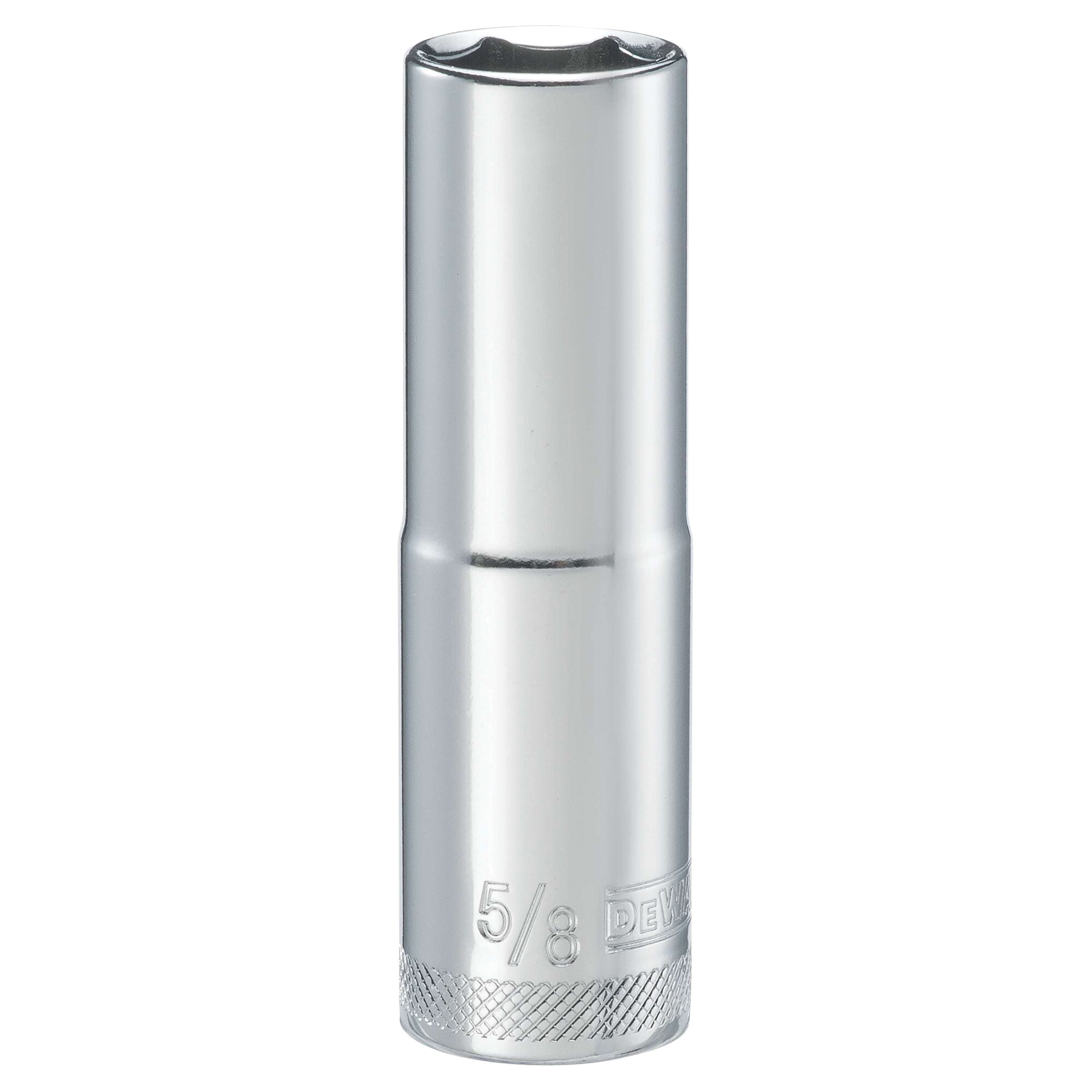 DWMT88947OSP Drive Hand Socket, 5/8 in Socket, 1/2 in Drive, 6-Point, Steel, Polished Chrome Vanadium