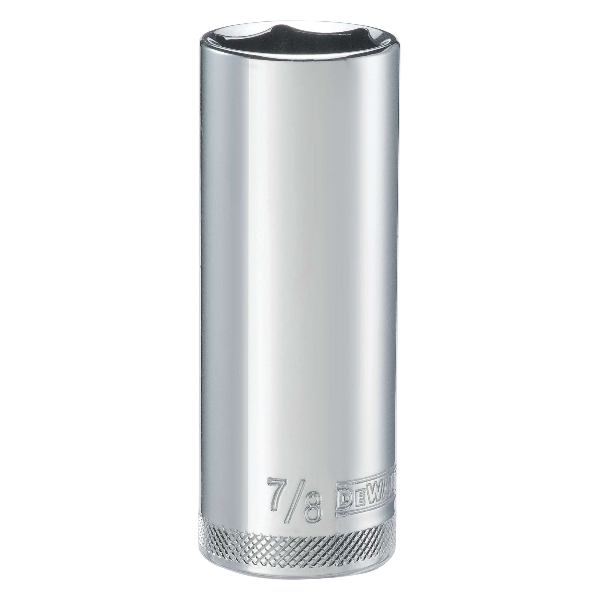 DWMT88951OSP Drive Hand Socket, 7/8 in Socket, 1/2 in Drive, 6-Point, Steel, Polished Chrome Vanadium