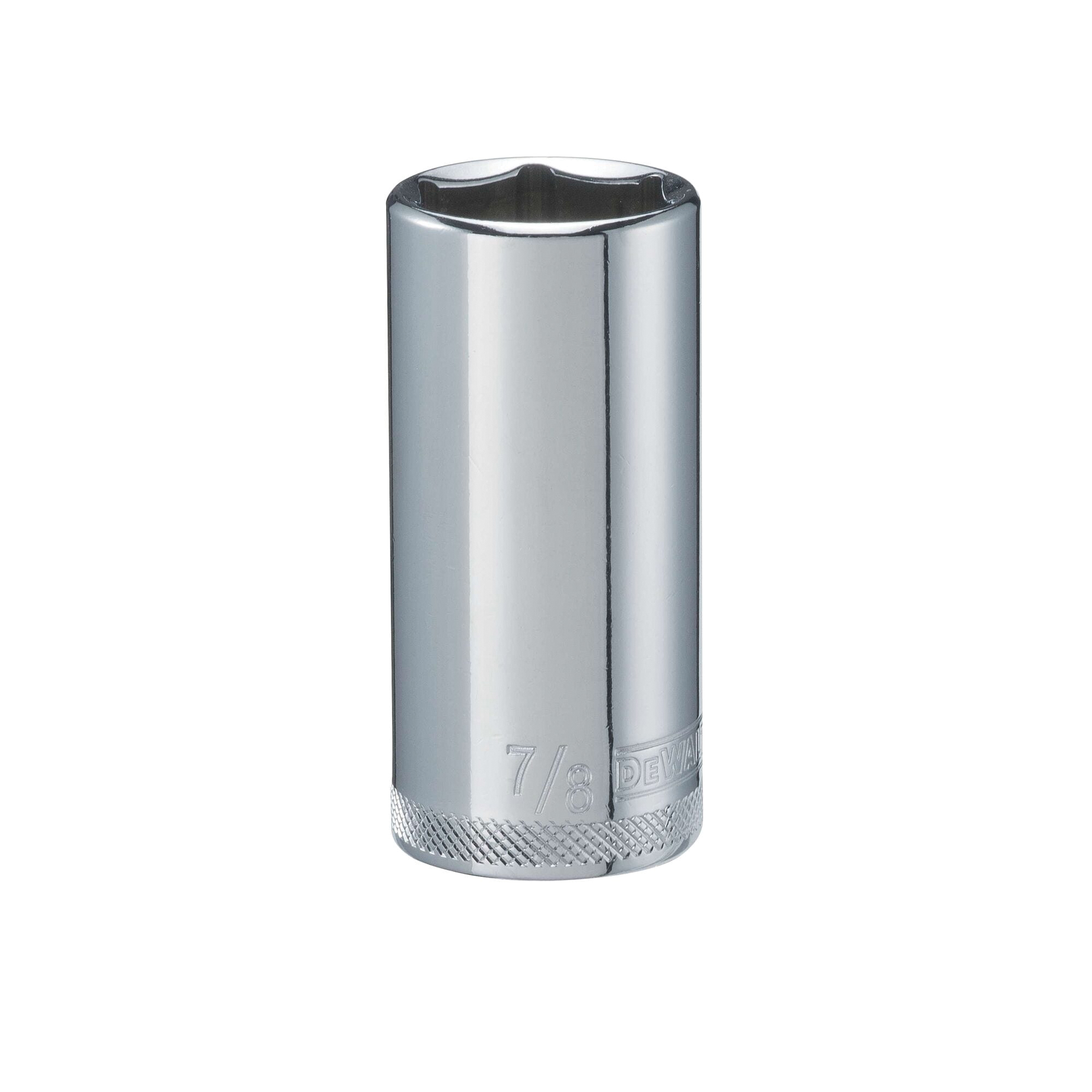 DWMT88971OSP Drive Hand Socket, 7/8 in Socket, 3/8 in Drive, 6-Point, Steel, Polished Chrome Vanadium