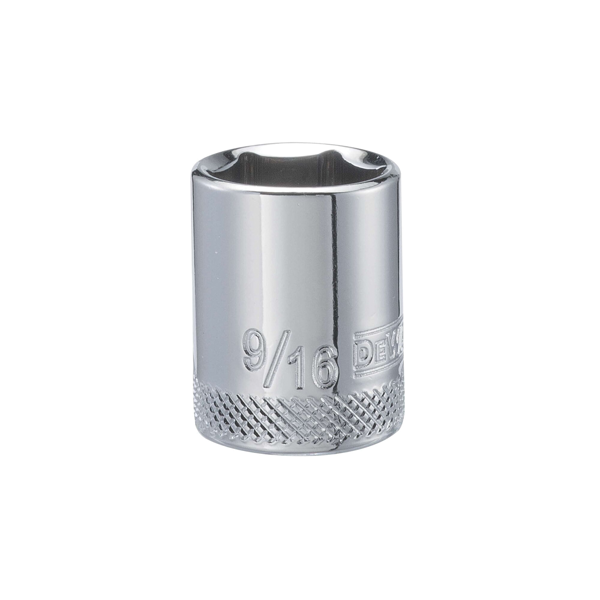 DWMT88979OSP Drive Hand Socket, 9/16 in Socket, 3/8 in Drive, 6-Point, Steel, Polished Chrome Vanadium