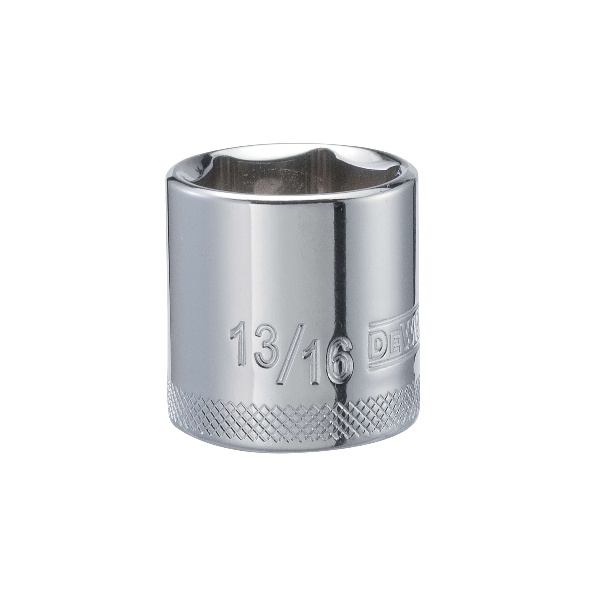 DWMT88983OSP Drive Hand Socket, 13/16 in Socket, 3/8 in Drive, 6-Point, Steel, Polished Chrome Vanadium