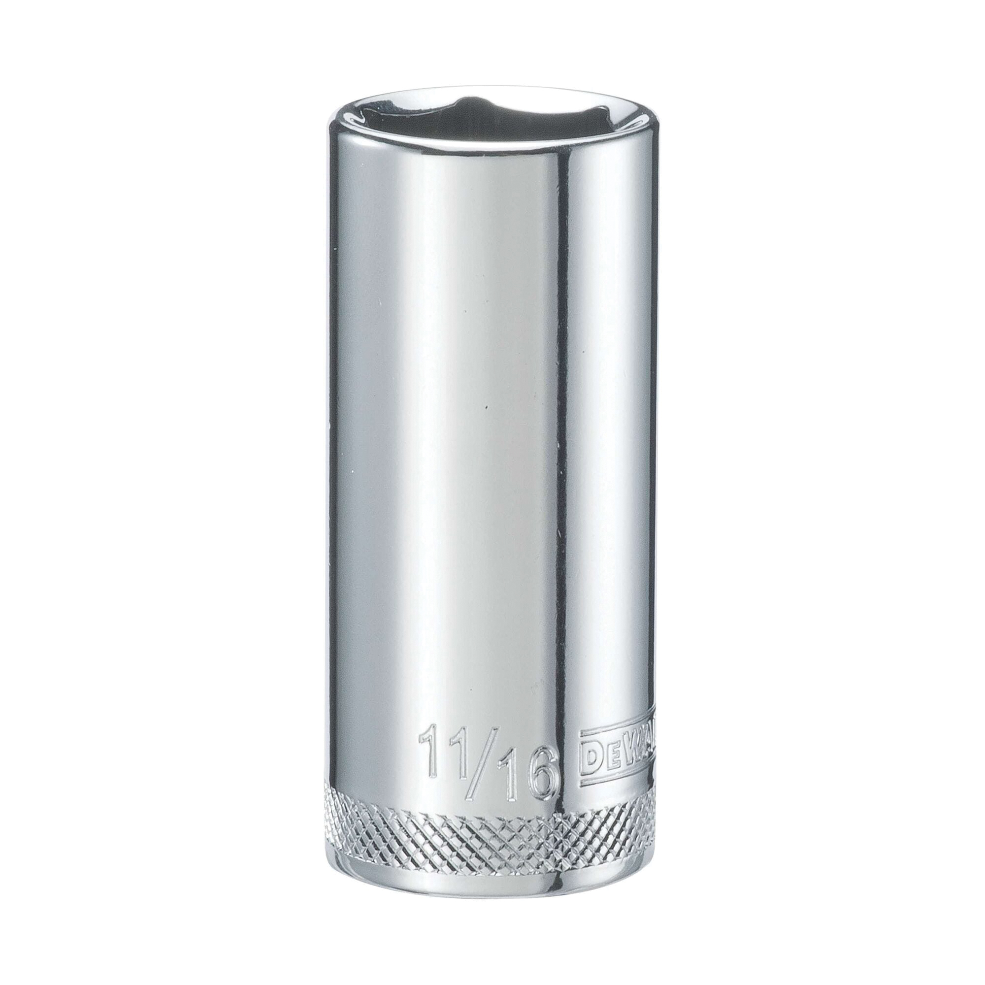 DWMT88990OSP Drive Hand Socket, 11/16 in Socket, 3/8 in Drive, 6-Point, Steel, Polished Chrome Vanadium