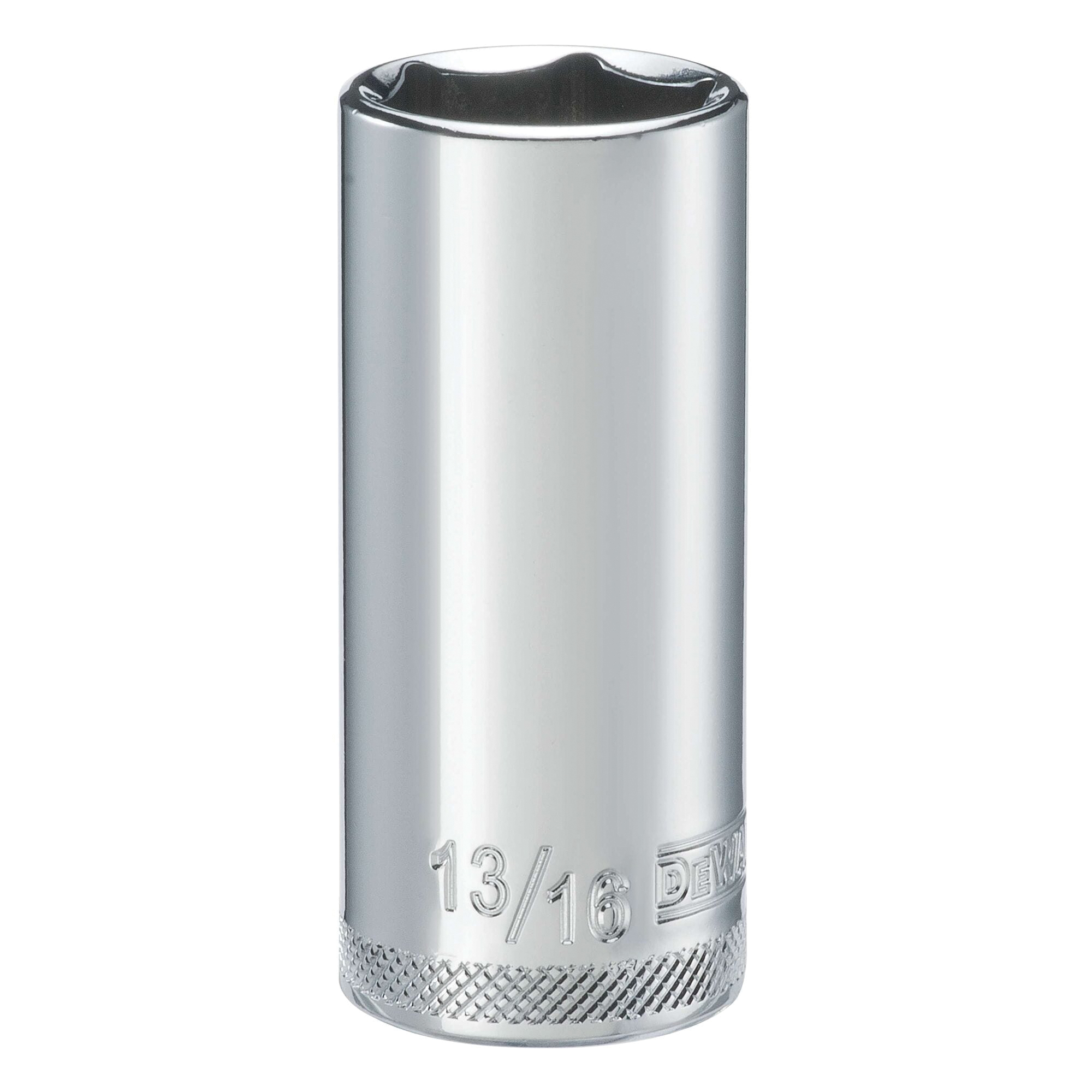 DWMT88992OSP Drive Hand Socket, 13/16 in Socket, 3/8 in Drive, 6-Point, Steel, Polished Chrome Vanadium