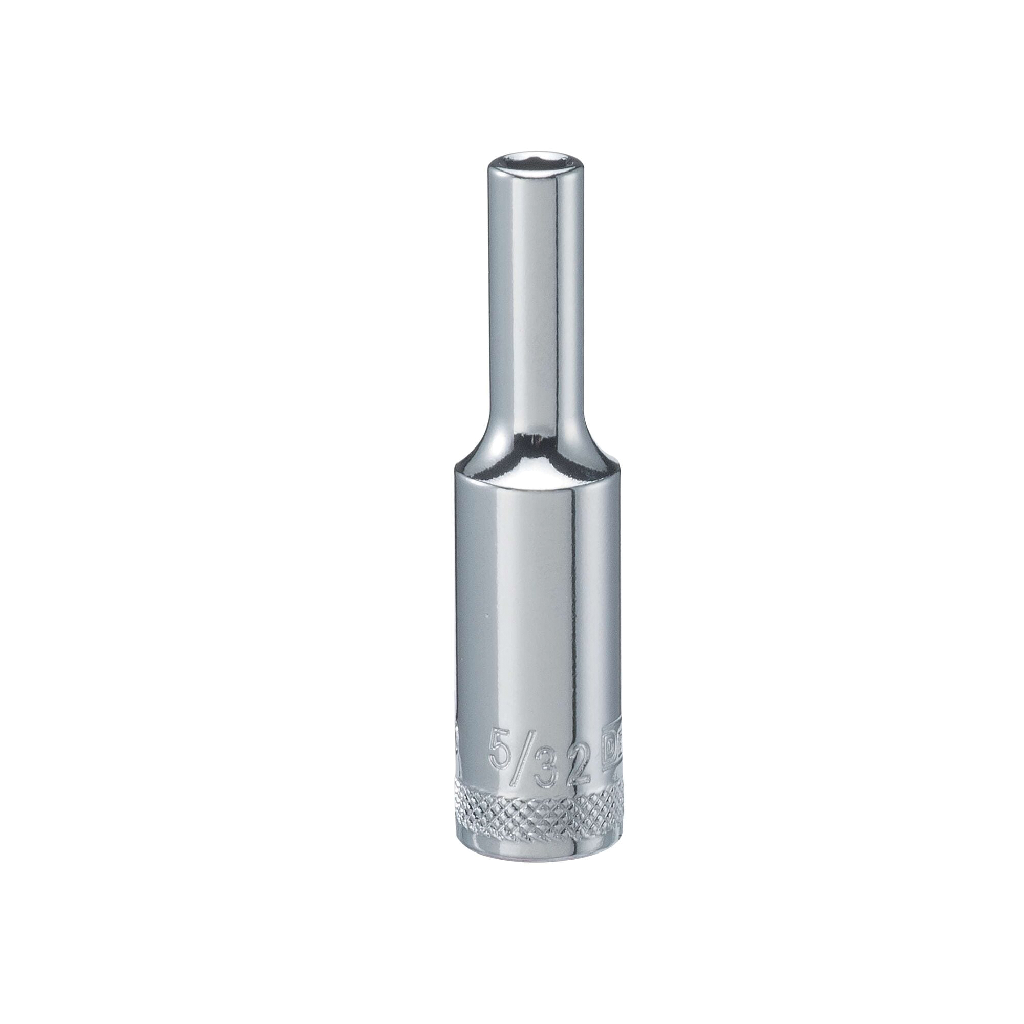 DWMT89820OSP Drive Hand Socket, 5/32 in Socket, 1/4 in Drive, 6-Point, Steel, Polished Chrome Vanadium