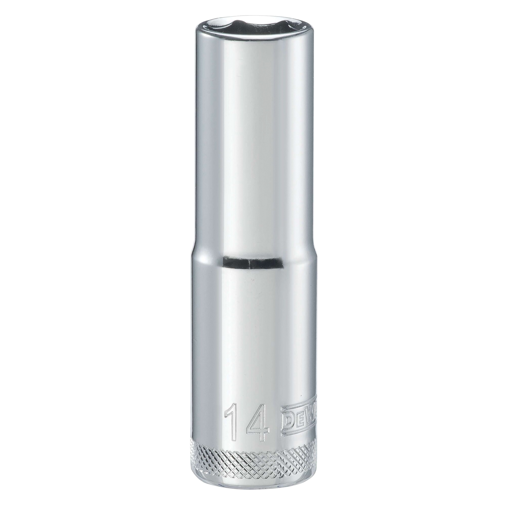 DWMT93529OSP Drive Hand Socket, 14 mm Socket, 1/2 in Drive, 6-Point, Steel, Polished Chrome Vanadium