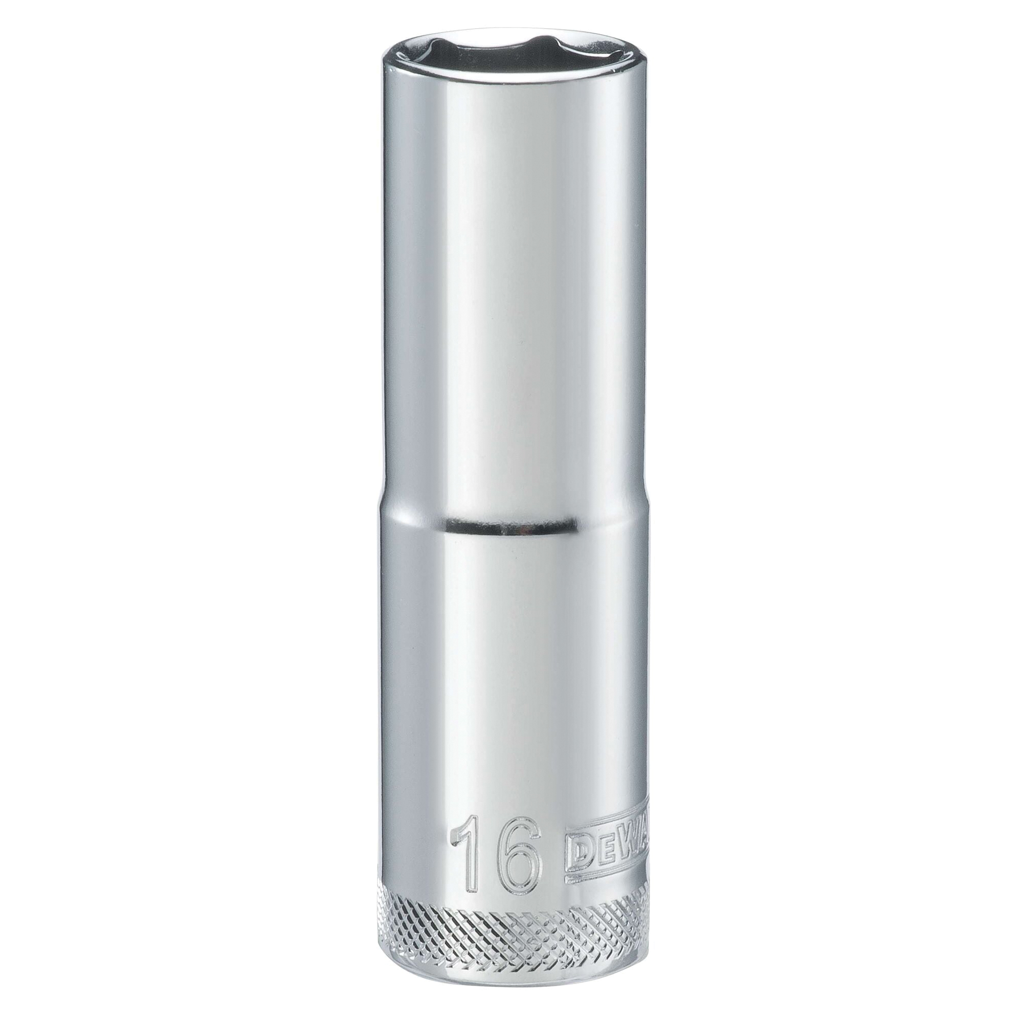 DWMT93531OSP Drive Hand Socket, 16 mm Socket, 1/2 in Drive, 6-Point, Steel, Polished Chrome Vanadium