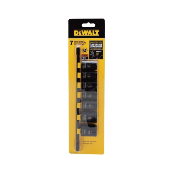 DWMT74453OSP Socket Set, CR-440 Steel, Black Oxide, Black, Specifications: 1/2 in Drive Size