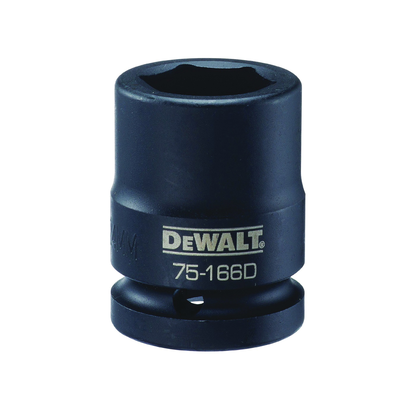 DWMT75166OSP Impact Socket, 24 mm Socket, 3/4 in Drive, 6-Point, CR-440 Steel, Black Oxide