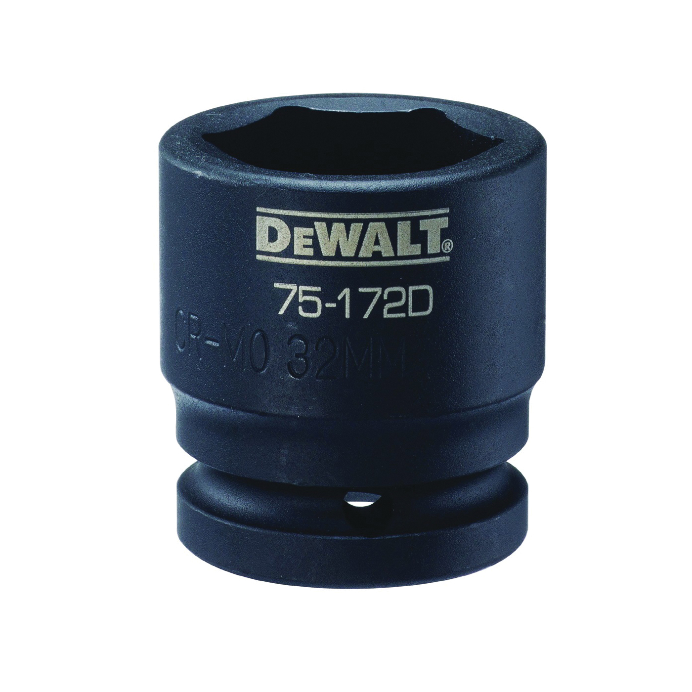 DWMT75172OSP Impact Socket, 32 mm Socket, 3/4 in Drive, 6-Point, CR-440 Steel, Black Oxide