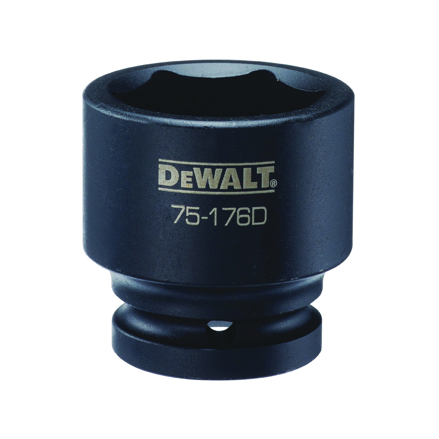 DWMT75176OSP Impact Socket, 38 mm Socket, 3/4 in Drive, 6-Point, CR-440 Steel, Black Oxide