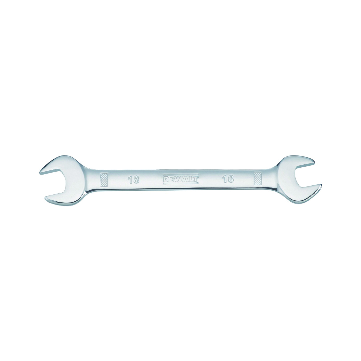 DWMT75435OSP Open End Wrench, Metric, 16 x 18 mm Head, 8-1/32 in L, Polished Chrome-Plated