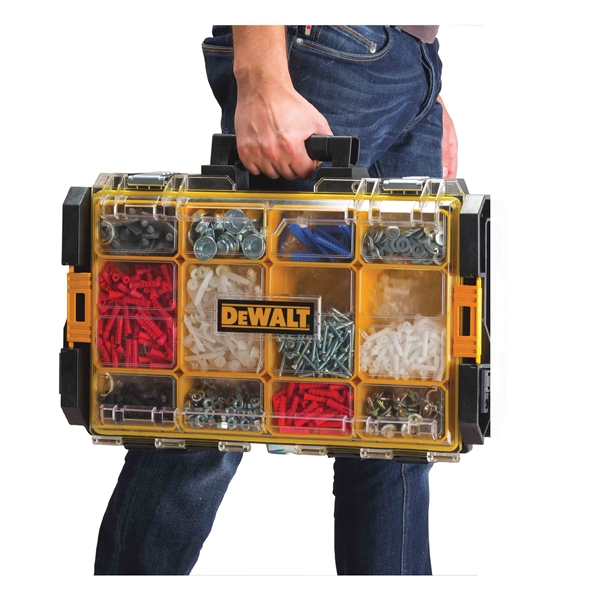 DeWALT ToughSystem DWST08202 Parts Organizer, 44 lb, 13-1/8 in OAW, 4-1/2 in OAH, 4.56 in OAD, Foam, Black - 1