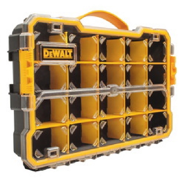 DeWALT DWST14830 Pro Organizer, 17-5/8 in L, 11 in W, 2-7/8 in H, 20 -Compartment, Polycarbonate, Black/Yellow - 2