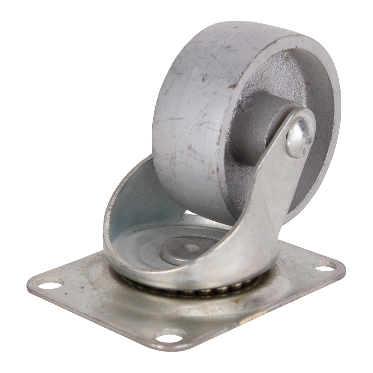 JC-S07 Swivel Caster, 3 in Dia Wheel, 1-1/4 in W Wheel, Steel Wheel, Gray, 250 lb, Steel Housing Material