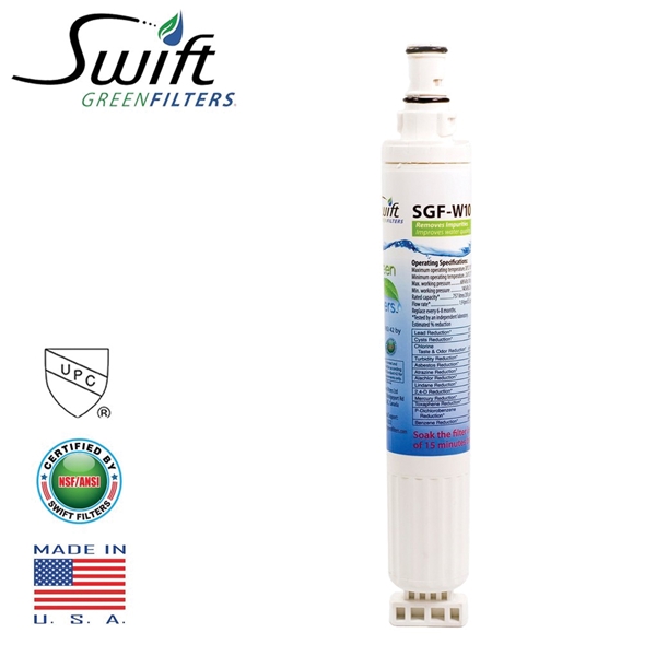 SGF-W10 Refrigerator Water Filter, 0.5 gpm, Coconut Shell Carbon Block Filter Media