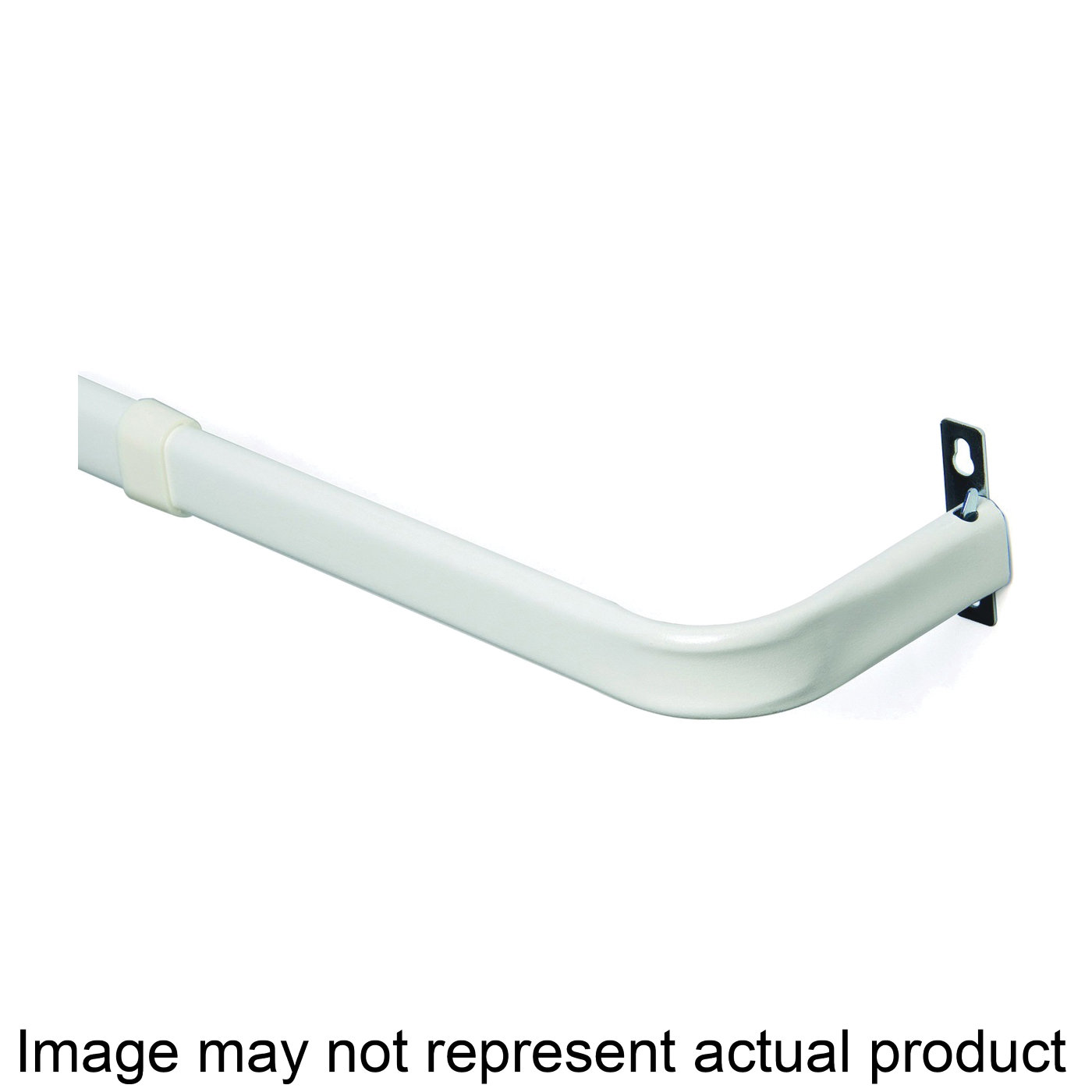 KN526 Curtain Rod, 1 in Dia, 28 to 48 in L, Steel, White