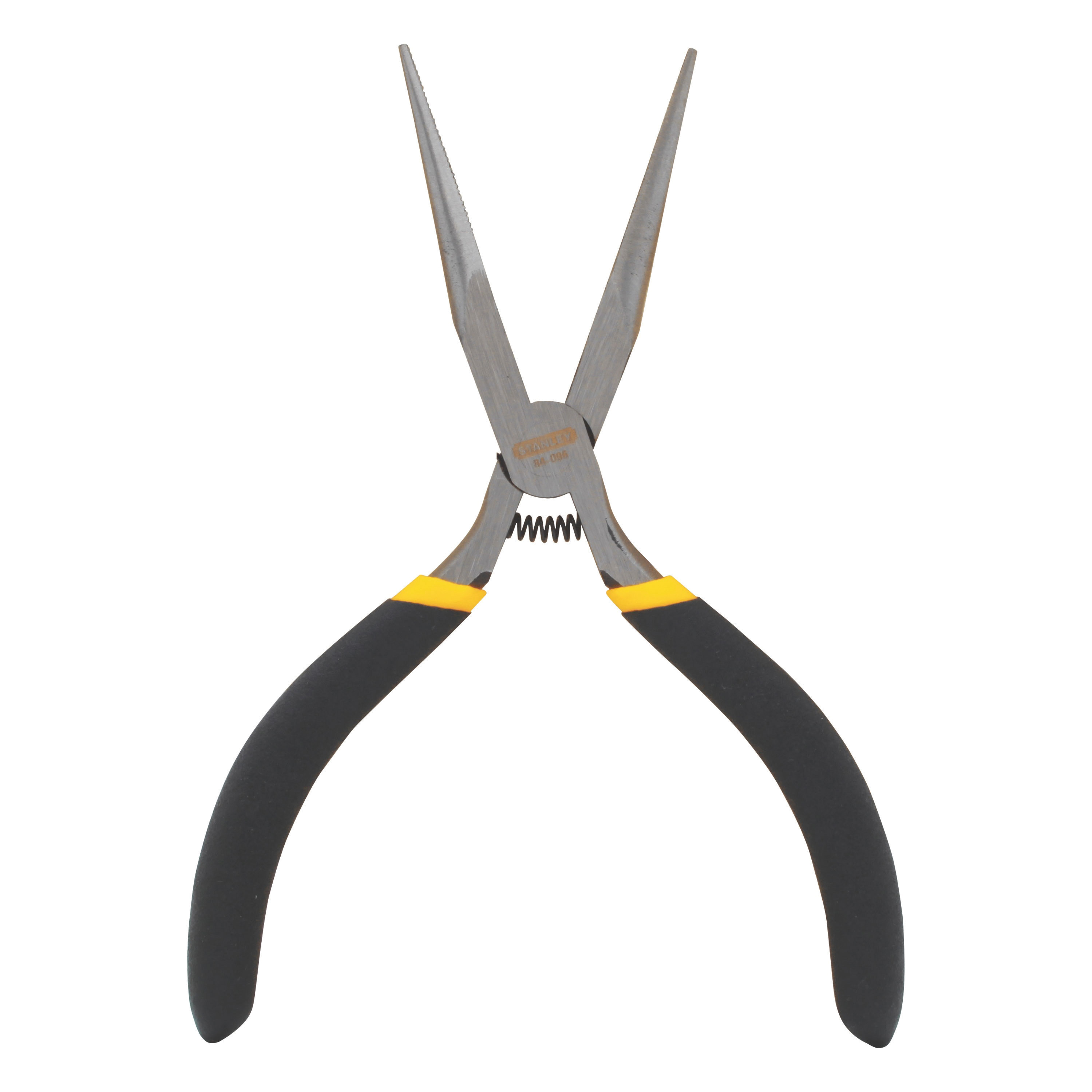 STANLEY 84-096 Nose Plier, 6 in OAL, Black Handle, Double Dipped Handle, 1/8 in W Tip - 1