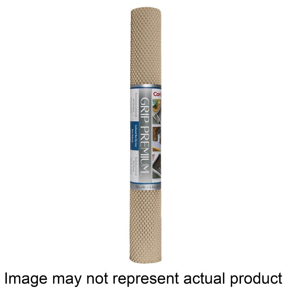 04F-C6O59-06 Grip Premium Shelf Liner, 4 ft L, 20 in W, PVC, Taupe