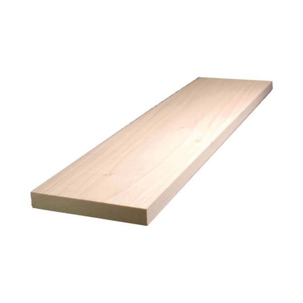 0Q1X6-27048C Hardwood Board, 4 ft L Nominal, 6 in W Nominal, 1 in Thick Nominal