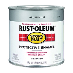 Stops Rust 7715730 Enamel Paint, Oil Base, Metallic Sheen, Aluminum, 0.5 pt, Can