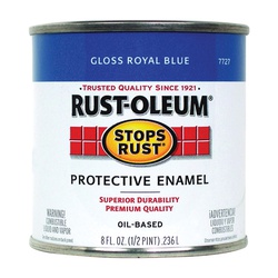 Stops Rust 7727730 Enamel Paint, Oil Base, Gloss Sheen, Royal Blue, 0.5 pt, Can